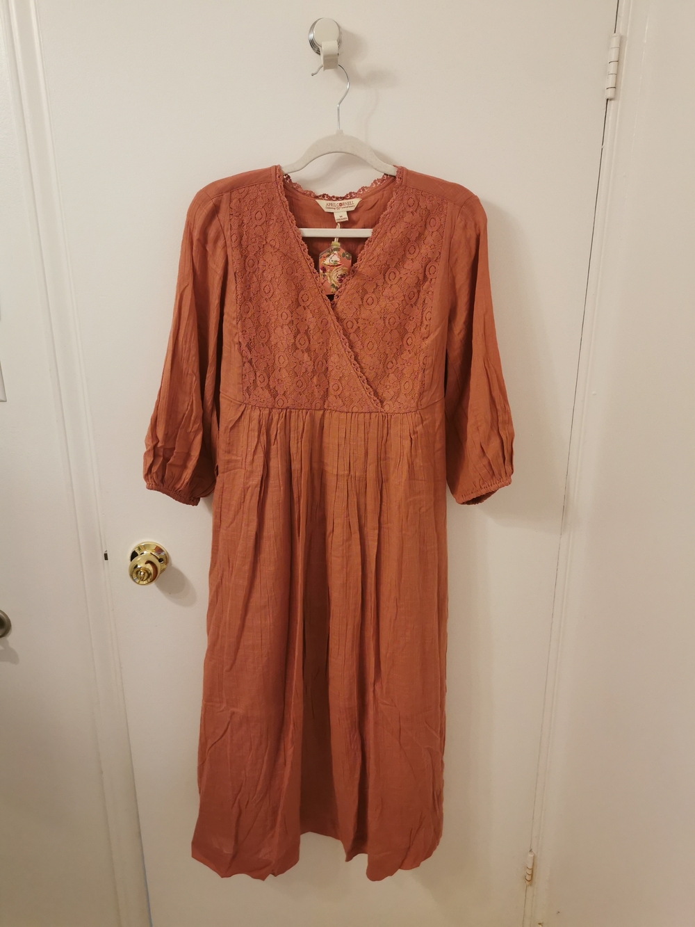 April Cornell Cotton Midi Dress - Dusty Rose - NEW